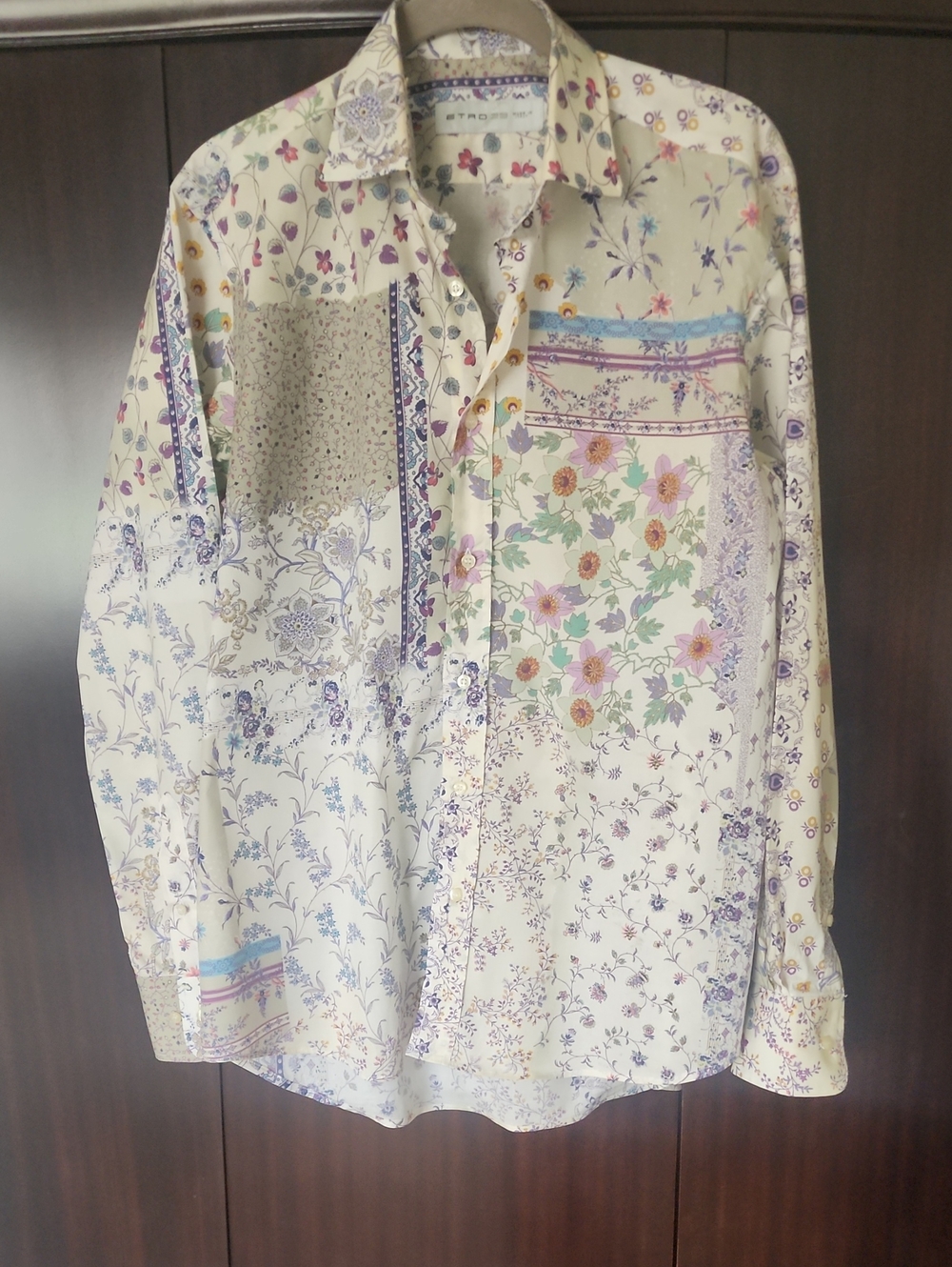 Etro Cream Floral Patchwork Button-Down Shirt